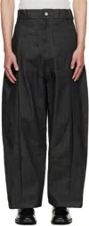 Sage Nation Black Box Pleat Jeans In Black