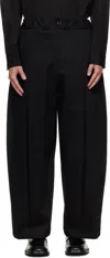 Sage Nation Black Box Pleat Trousers In Black