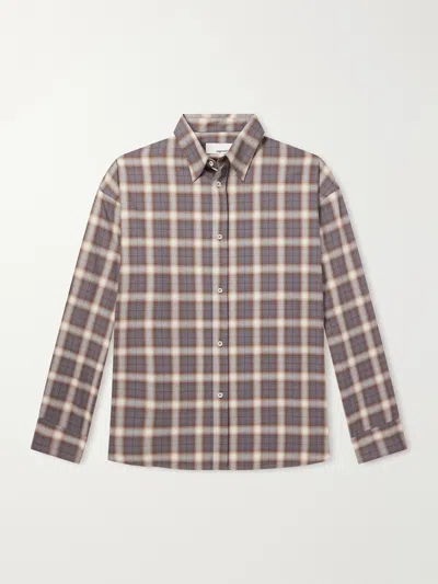 Sage Nation Chisholm Checked Flannel Shirt In Gray