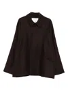 Sage Nation Curved-pocket Herringbone-pattern Overcoat In Brown