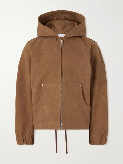 Sage Nation Duck Cotton-canvas Hooded Blouson Jacket In Brown