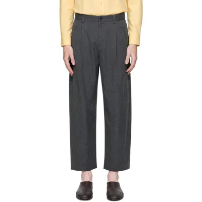 Sage Nation Gray Newport Trousers In Black
