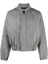 Sage Nation Grey Ji Ji Wool Bomber Jacket In Grey