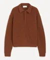 Sage Nation Mens Speckled Rust Polo Knit In Brown