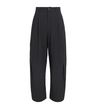 Sage Nation Pleated Wide-leg Trousers In Black