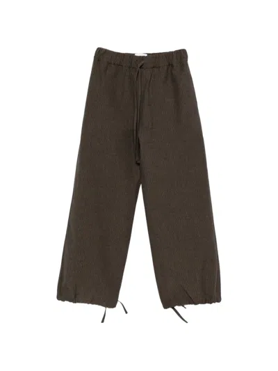 Sage Nation Siesta Striped Trousers In Brown