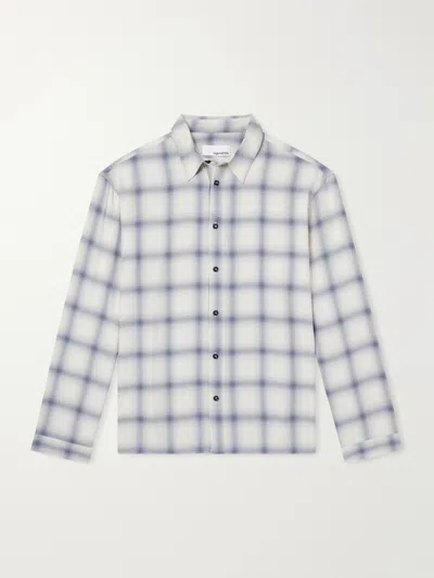 Sage Nation Strano Checked Twill Shirt In Gray