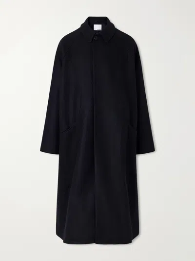 Sage Nation Takeshi Melton Wool Coat In Black