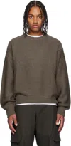 Sage Nation Taupe Mackenzie Knit Wool Sweater In Brown