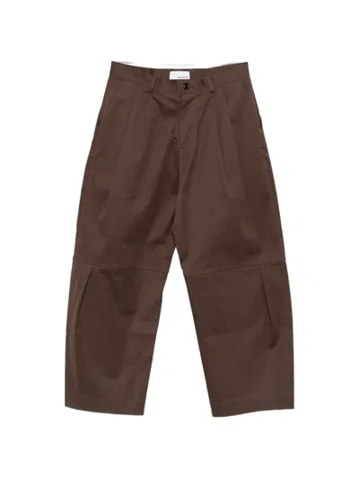 Sage Nation Zushi Pleated Trousers In Brown