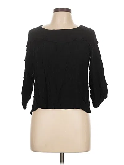 Pre-owned Sage The Label 3/4 Sleeve Top Black Cold Shoulder Neckline Tops