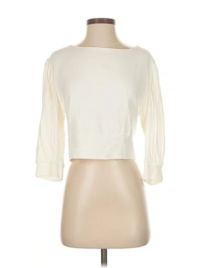Pre-owned Sage The Label 3/4 Sleeve Top Ivory Boatneck Tops In White