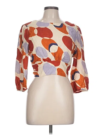 Pre-owned Sage The Label 3/4 Sleeve T-shirt In Orange