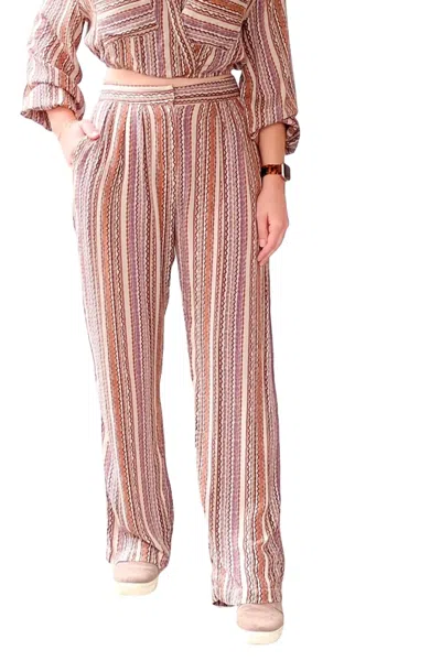 Sage The Label Bohemia Pants In Taupe Multi In Pink