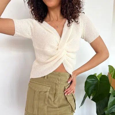Sage The Label Bree Twist Top In Ivory In White