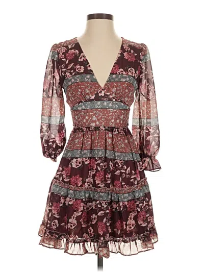 Pre-owned Sage The Label Cocktail Dress In Burgundy