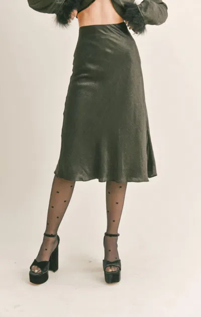 Sage The Label Dahlia Mermaid Midi Skirt In Black