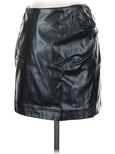 Pre-owned Sage The Label Faux Leather Skirt In Black