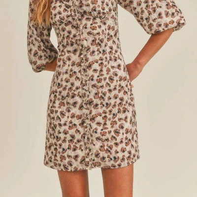 Sage The Label Little Animal Mini Dress In Brown