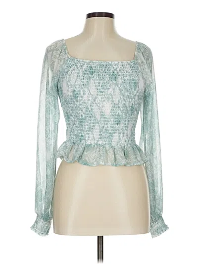 Pre-owned Sage The Label Long Sleeve Blouse In Blue