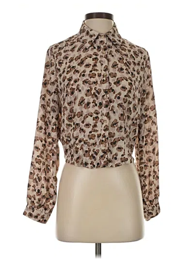 Pre-owned Sage The Label Long Sleeve Blouse In Brown