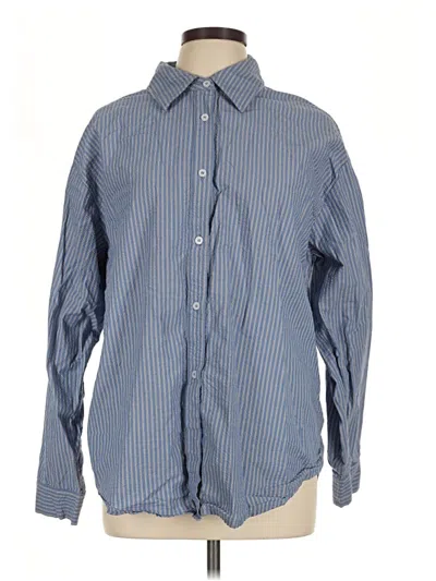 Pre-owned Sage The Label Long Sleeve Button Down Shirt In Blue