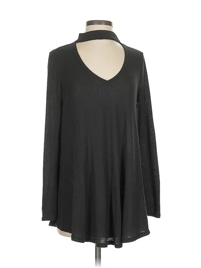 Pre-owned Sage The Label Long Sleeve Top Black Keyhole Neckline Tops