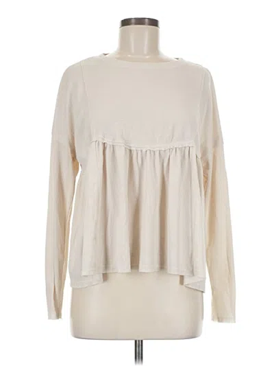 Pre-owned Sage The Label Long Sleeve Top Ivory Mock Neckline Tops In White