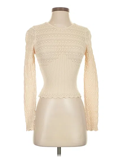 Pre-owned Sage The Label Long Sleeve Top Ivory Turtleneck Tops