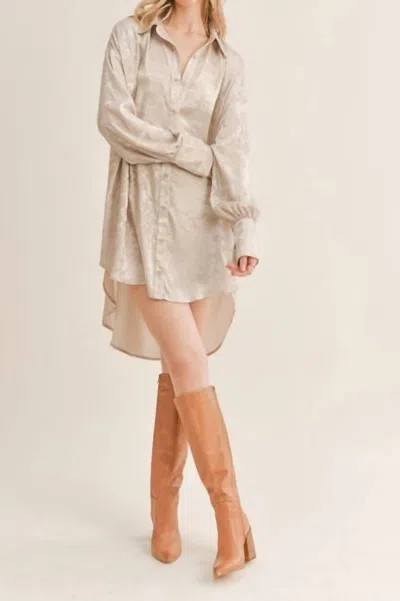 Sage The Label Luxe Life Shirt Dress In Gold