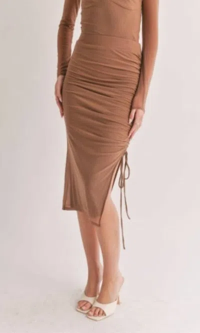 Sage The Label Mesmerize Mesh Skirt In Brown