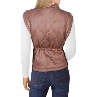Sage The Label Nightshade Womens Quilted Layering Outerwear Vest In Brown