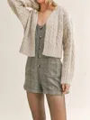 SAGE THE LABEL RHIA CROPPED SWEATER CARDIGAN IN OFF WHITE