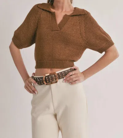 Sage The Label Scarlet Collared Sweater In Brown