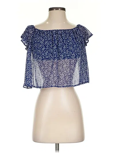 Pre-owned Sage The Label Short Sleeve Blouse In Blue