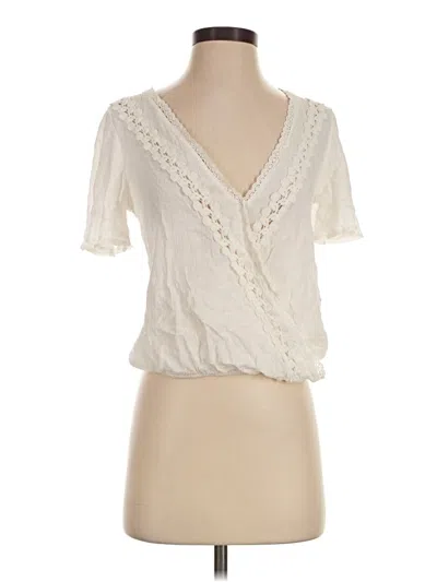Pre-owned Sage The Label Short Sleeve Blouse In Ivory