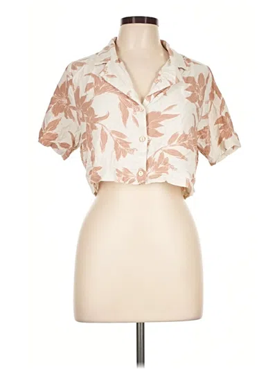 Pre-owned Sage The Label Short Sleeve Blouse In Tan