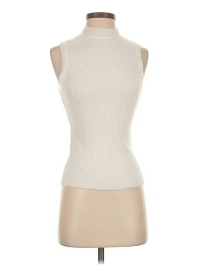 Pre-owned Sage The Label Sleeveless Top Ivory Turtleneck Tops In White