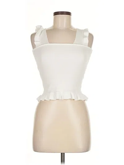 Pre-owned Sage The Label Sleeveless Top White Sweetheart Neckline Tops