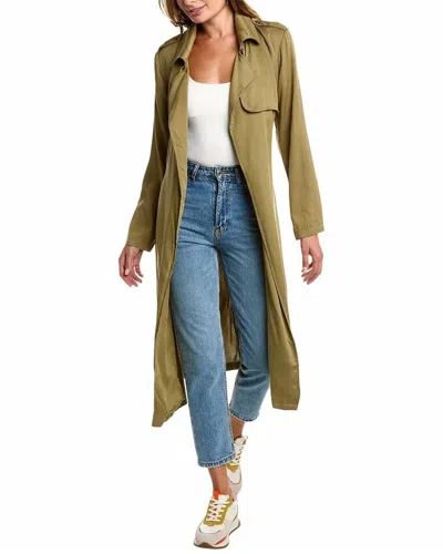 Sage The Label Spring Trench Coat In Dark Olive In Green