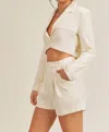 SAGE THE LABEL STANDING HERE PLEATED SHORTS IN IVORY