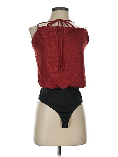 Pre-owned Sage The Label Tank Top Burgundy Halter Neckline Tops