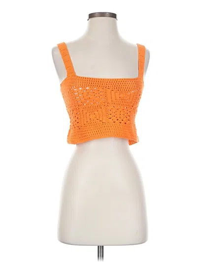 Pre-owned Sage The Label Tube Top Orange Square Neckline Tops