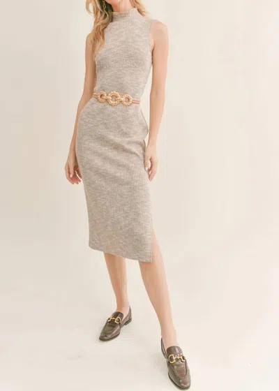 Sage The Label Vintage Heart Midi Dress In Taupe In Beige