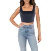 Sage The Label Womens Faux Suede Bustier Pullover Top