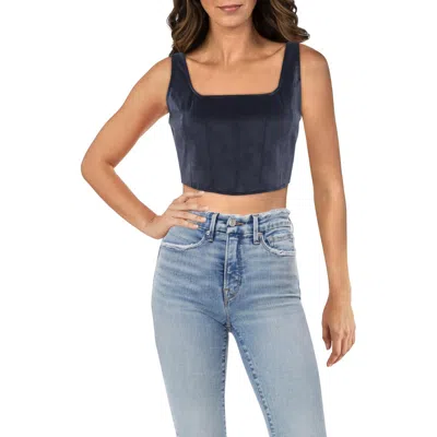Sage The Label Womens Faux Suede Bustier Pullover Top
