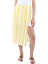 Sage The Label Womens High Rise Midi Wrap Skirt In Yellow