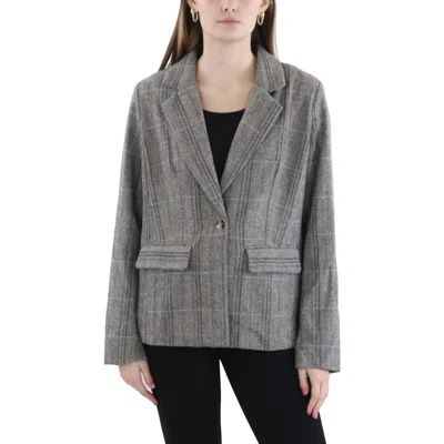 Sage The Label Womens Plaid Polyester One-button Blazer In Multi