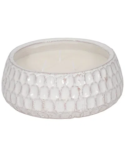 Sagebrook Home 10 39oz French Cade & Lavender Dimple Cndle In White