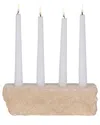 Sagebrook Home 10 Live Edge Travertine 4-taper Candle Holder In White